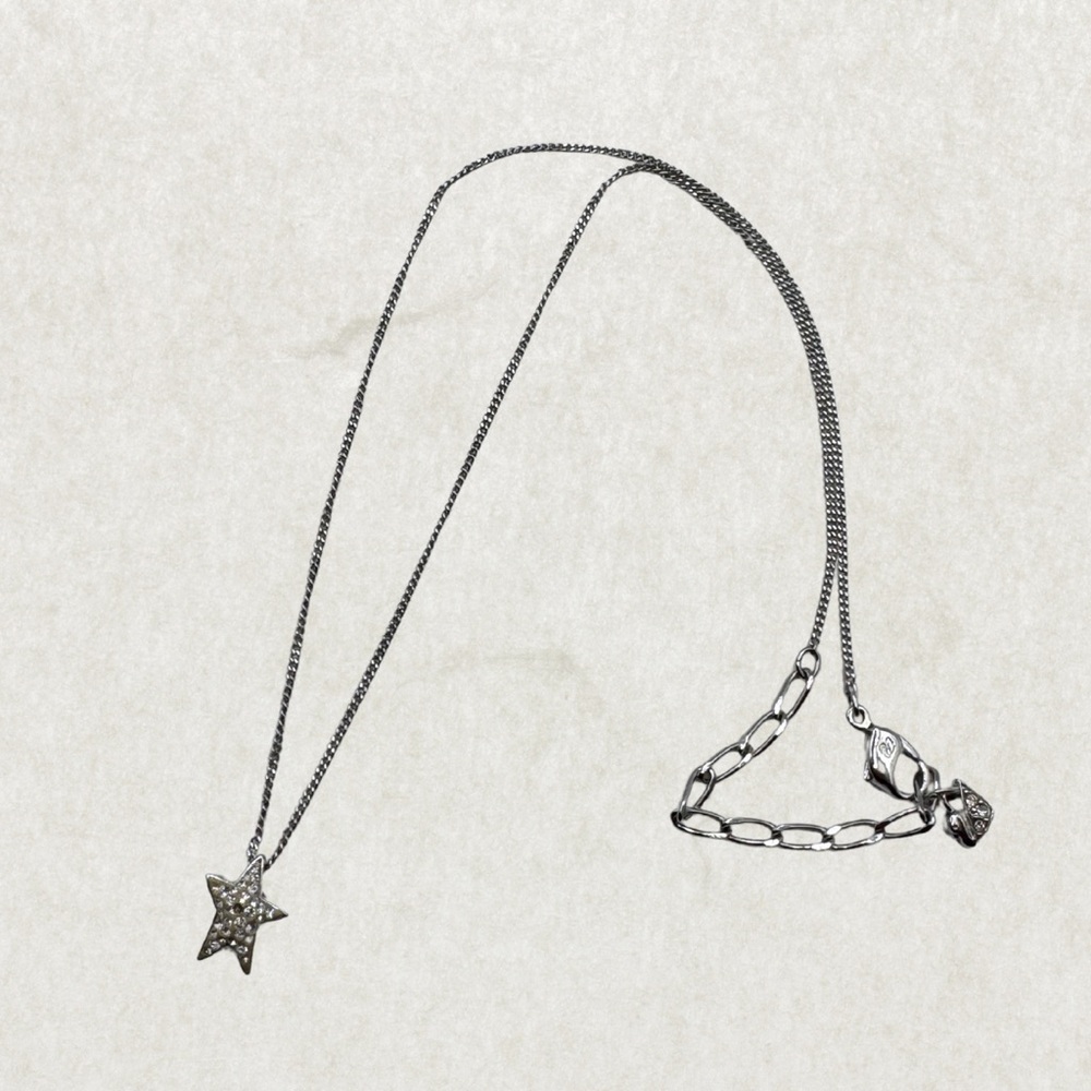 Swarovski Crystal Necklaces – Star & Heart Charms, Silver Tone, 19” Length
